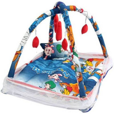 

Chote Janab Baby Play Gym with Mosquito Net and Baby Bedding Set (Doraemon Print) Baby Play Gym Crib(Fabric, Blue)