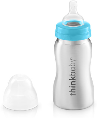 

ThinkBaby Stainless Steel Baby Bottle, Silver, 9 Ounce - 266.162 ml(Blue)