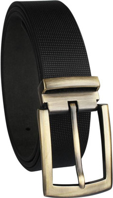 

OODI Men Casual Black Genuine Leather Reversible Belt