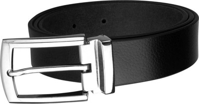 OODI Men Formal Black Genuine Leather Reversible Belt