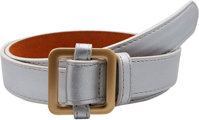 

Baluchi Women Casual Grey Artificial Leather Belt, Silver
