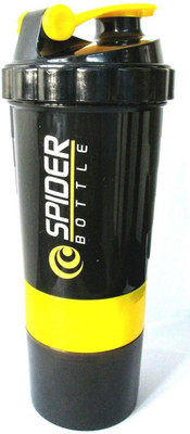 

Spider Protein shaker bottle, 550 ml,Leak proof, storage container, BPA Free, Dishwasher safe, High quality 600 Shaker(Pack of 1, Yellow)