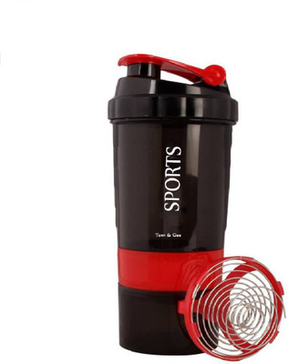 

Tom & Gee Bottle with Storage Compartments Cups- 500 ml Shaker 500 ml Shaker(Pack of 1, Red)