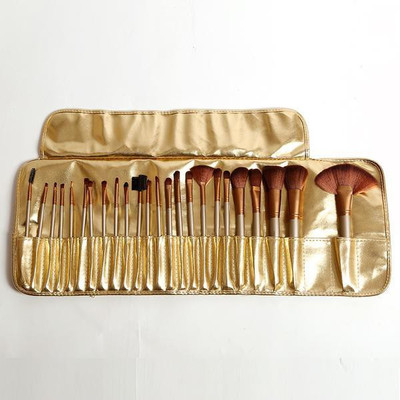 

Skinplus Professional Cosmetic Brush Set (24 Pieces) with Golden Leather Pouch for Eye Shadow Blush Concealer(Pack of 24)