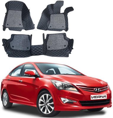 AUTOGARH Leatherite 7D Mat For  Hyundai Fluidic Verna 4S(Black)