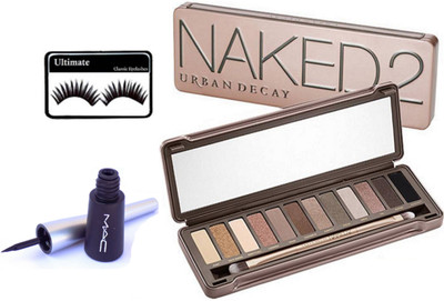

Ultimate eyelashes & naked 2 eyeshadow palette & mac liquid last eyeliner(Set of 3)