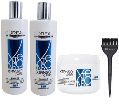 

Ultimate hair brush & loreal professional paris XTenso CARe PRO-KERATIN + INCELL (Starightened Hair) Shampoo 500ml (Pack Of 2) With Masque(Set of 4)