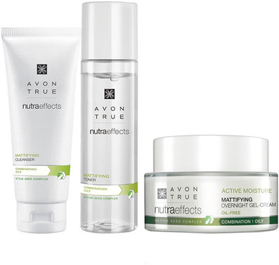 

Avon True Nutraeffects Mattifying Cleanser 100g + Toner 150ml + Night Cream 50g(Set of 3)