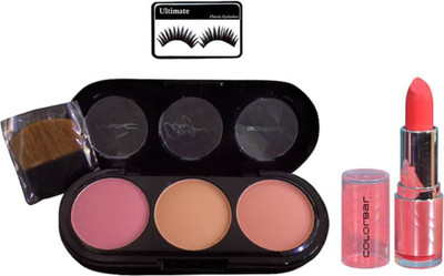 

Ultimate Eyelashes, 3 shade Blusher, Colorbar Lipstick(Set of 3)
