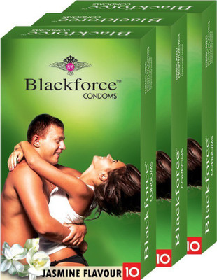 

Black Force Combo 3pack Jasmin Flavour Extra dotted Condom (30 Pieces) Condom(Set of 3, 30S)