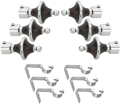 GROWNIX Brown Rod Rail Bracket Metal(Pack of 6)