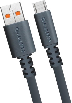 AMKETTE Micro USB Cable 2 A 1.5 m Original Extra Tough(Compatible with All Phones With Micro USB Port, Grey, One Cable)