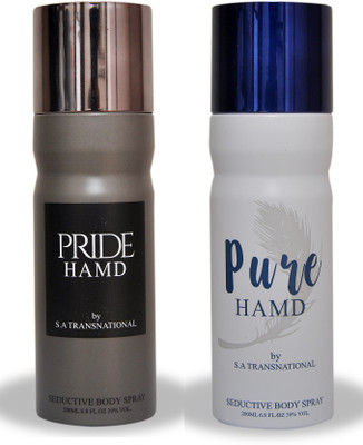 

HAMD PRDE AND PURE Body Spray - For Men(400 ml, Pack of 2)