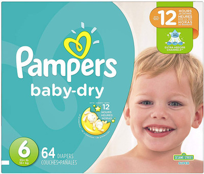 

Pampers Baby Dry Diapers Size 6 64 CT - S(60 Pieces)