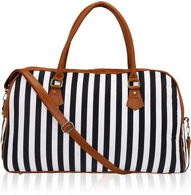 

Shrih Striped Spacious Weekend Travel Duffel Bag for Women / Girls (Black) Travel Duffel Bag(Black)