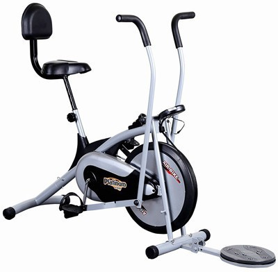 

Deemark AIR BIKE PLATINUM DX WITH TWISTER WORKOUT IN THE COMFORT OF YOUR HOME Indoor Cycles Exercise Bike(Black, Grey)