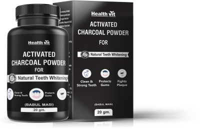 HealthVit Coconut Shell Activated Charcoal Instant Teeth Whitening Powder(20 g)