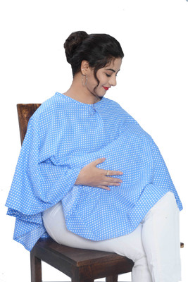 

mum's caress Blue Polka Feeding Cloak(Blue, White)