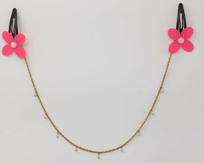 

Chotee Pink Tiny Pearl Headchain with Diadem Flowers Hair Chain(Pink)