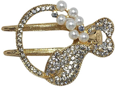 

New Arihant Traders New Arihant Traders- Side Pin Silver color with stone & pearl for Women & Girls Hair Clip(Gold)