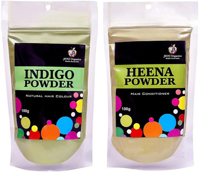 

Jioo Organics Henna(Mehndi) And Indigo(Hair and beard Colour)(100 g)