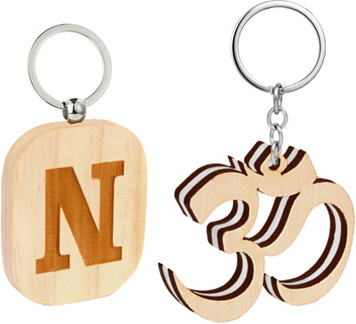 

Flipkart SmartBuy Attractive Wooden Finish OM Shape key Chain and Alphabet -N Key Chain