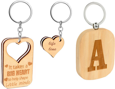

Flipkart SmartBuy Beautiful Combo of Woooden key Chain with Little Heart and Alphabet -A Key Chain