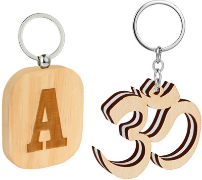 

Flipkart SmartBuy Attractive Wooden Finish OM Shape key Chain and Alphabet -A Key Chain