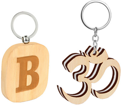 

Flipkart SmartBuy Attractive Wooden Finish OM Shape key Chain and Alphabet -B Key Chain
