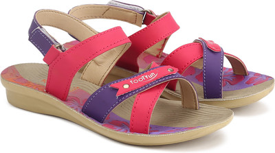 

Footfun Girls Sling Back Strappy Sandals(Pink