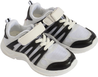 

FEETWELL Boys Velcro Sneakers(Black, White