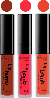 

Bonjour Paris Long lasting velvet matte lipstick(tan, peach, brick orange, 18 g)