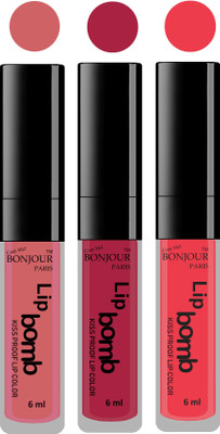 

Bonjour Paris Long lasting velvet matte lipstick(nude, wine, irresistble pink, 18 g)