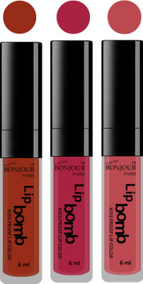 

Bonjour Paris Long lasting velvet matte lipstick(tan, wine, nude, 18 g)