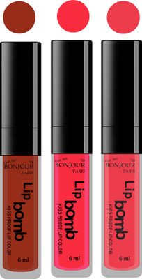 

Bonjour Paris Long lasting velvet matte lipstick(tan, peach, irresistble pink, 18 g)
