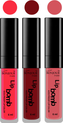 

Bonjour Paris Long lasting velvet matte lipstick(peach, brown, wild blush, 18 g)