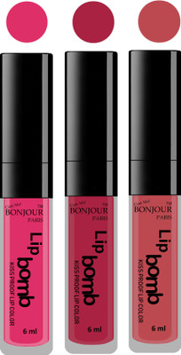 

Bonjour Paris Long lasting velvet matte lipstick(pink, wine, nude, 18 g)