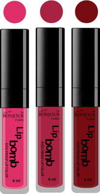 

Bonjour Paris Long lasting velvet matte lipstick(pink, wine, brown, 18 g)