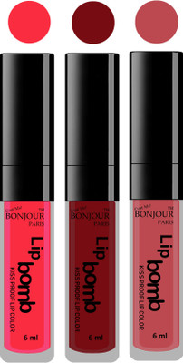 

Bonjour Paris Long lasting velvet matte lipstick(peach, brown, nude, 18 g)