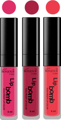 

Bonjour Paris Long lasting velvet matte lipstick(pink, wine, irresistble pink, 18 g)