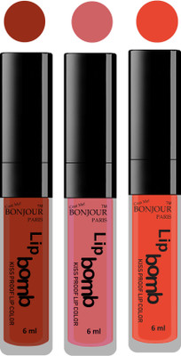 

Bonjour Paris Long lasting velvet matte lipstick(tan, nude, brick orange, 18 g)