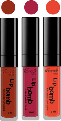 

Bonjour Paris Long lasting velvet matte lipstick(tan, wine, brick orange, 18 g)