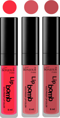 

Bonjour Paris Long lasting velvet matte lipstick(peach, wild blush, nude, 18 g)