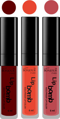 

Bonjour Paris Long lasting velvet matte lipstick(mauve, brick orange, nude, 18 g)