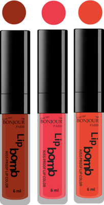 

Bonjour Paris Long lasting velvet matte lipstick(tan, irresistble pink, brick orange, 18 g)