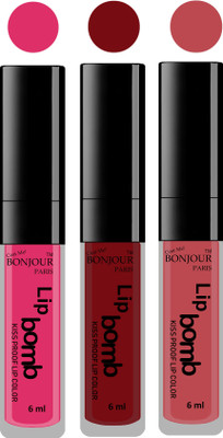 

Bonjour Paris Long lasting velvet matte lipstick(pink, brown, nude, 18 g)