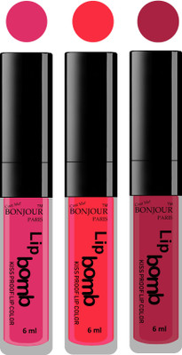 

Bonjour Paris Long lasting velvet matte lipstick(pink, peach, wine, 18 g)