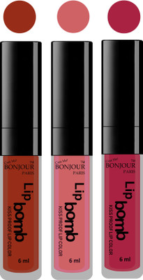

Bonjour Paris Long lasting velvet matte lipstick(tan, nude, wine, 18 g)