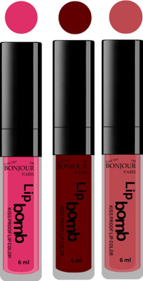 

Bonjour Paris Long lasting velvet matte lipstick(pink, mauve, nude, 18 g)