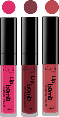 

Bonjour Paris Long lasting velvet matte lipstick(pink, wild blus, nude, 18 g)